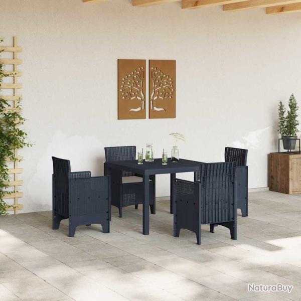 Ensemble de Salle  Manger de Jardin 5 pcs Anthracite Plastique