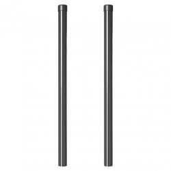 Poteaux de clôture 2 pcs Gris 50 cm Acier peint par poudre