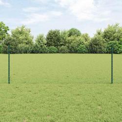 Poteaux de Clôture 5 pcs U-Channel Vert 80 cm Acier
