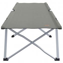 Lit de camping pliable avec sac de transport, gris, en tissu Oxford 600D.