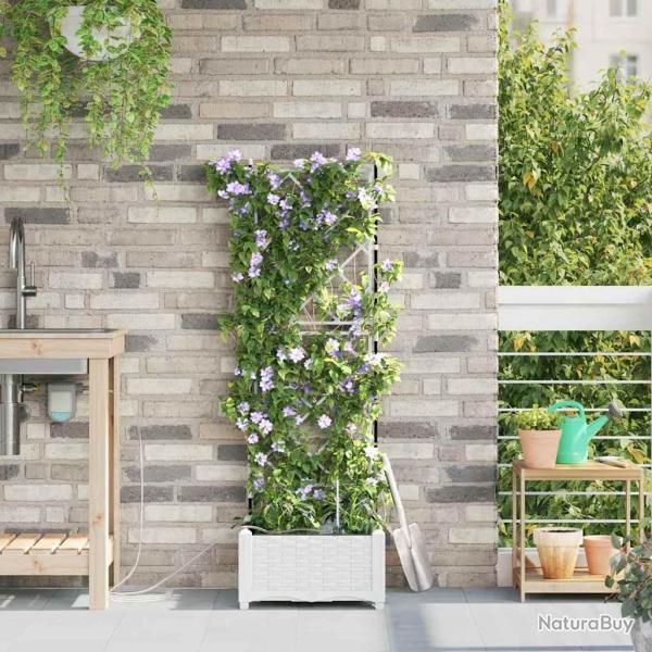 Jardinires de jardin 1 pc Blanc 40 x 40 x 126 cm Plastique