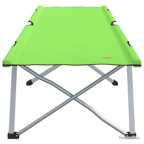 Lit de camping pliant avec sac de transport, en tissu Oxford 600D, vert fonc.