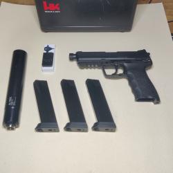Pistolet Heckler & Koch HK45 tactical noir cal.45 auto + RDS