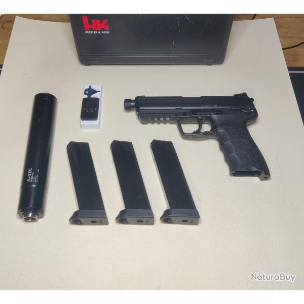 Pistolet Heckler & Koch HK45 tactical noir cal.45 auto + RDS