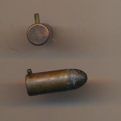 (10859) UNE RARE CAL 7 mm  LEFAUCHEUX A BROCHE  A Balle  marquée 7 étui cuivre par SFM