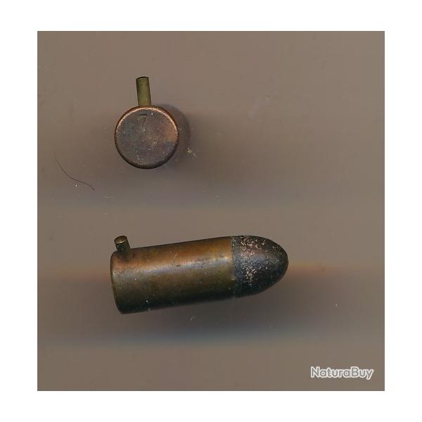 (10859) UNE RARE CAL 7 mm  LEFAUCHEUX A BROCHE  A Balle  marque 7 tui cuivre par SFM