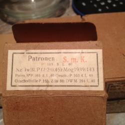 boite vide cartouches mauser smk 1940 ww2