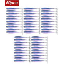 50 pcs mini leurres souples shad 3.5cm style 1