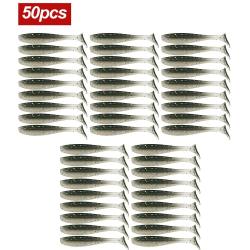 50 pcs mini leurres souples shad 3.5cm style 4