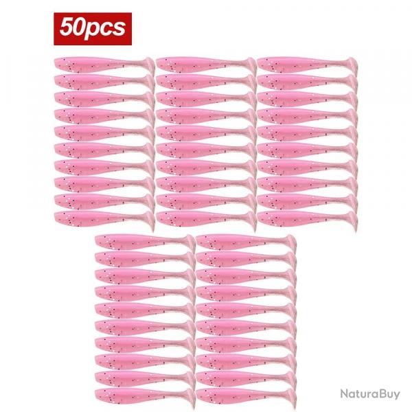 50 pcs mini leurres souples shad 3.5cm style 5