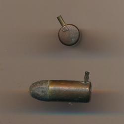 (10864) UNE RARE CAL 7 mm LEFAUCHEUX A BROCHE  A Balle par GJ  marquée GJ étui laiton