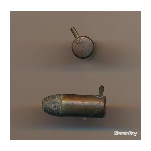 (10864) UNE RARE CAL 7 mm LEFAUCHEUX A BROCHE  A Balle par GJ  marque GJ tui cuivre