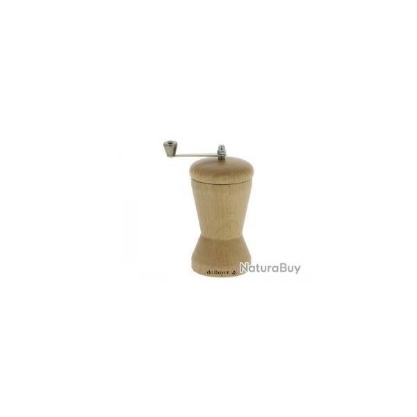 Moulin  muscade De Buyer SOKO 10 cm, htre naturel avec manivelle en inox.