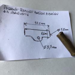 VENDU PAR LE-CUIRASSIER PASSANT EN LAITON DE BAGUETTE  PISTOLET ANCIEN