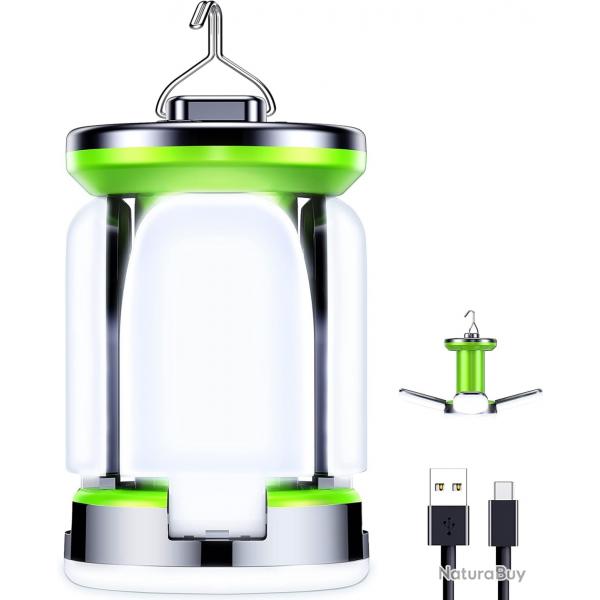 Lanterne Camping Rechargeable, Lampe Camping LED Pliable, 7 Modes d'clairage 60 LED Super Brillant