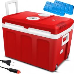 Glacière à roulettes 40L, 12 Volts et 230 Volts, Mini-réfrigérateur, Thermobox pour Voiture