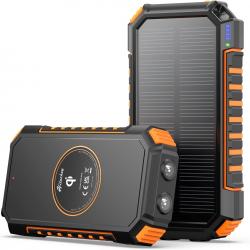 Chargeur Solaire 26800mAh avec 4 USB Portable Batterie Externe, USB C pour Smartphones