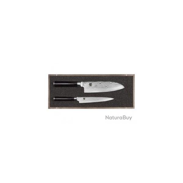 Set de 2 couteaux Kai SHUN DM.0701 + DM.0702  coffret bois.