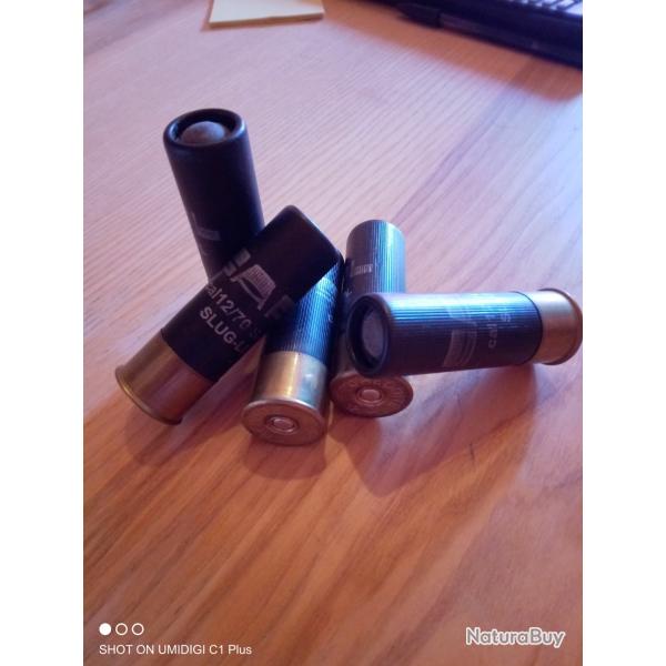 Cartouche calibre 12/70 SAPL slug gomme cogne X 5