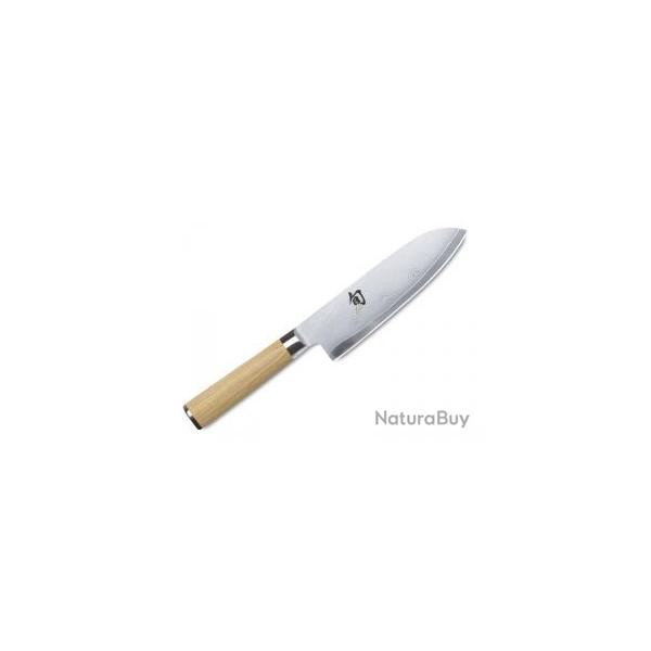 Couteau santoku Kai SHUN WHITE Lame 18 cm acier damas inox compos de 32 couches