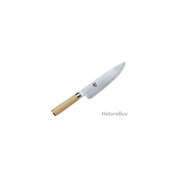 Couteau chef Kai SHUN WHITE Lame 20 cm acier damas inox compos de 32 couches