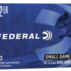 MUNITIONS A GRENAILLES N°12 FEDERAL , CALIBRE:22LR. Lot de 200 cartouches.