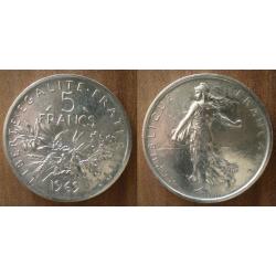 France 5 Francs 1969 Semeuse Piece Argent Frcs Frs Frc