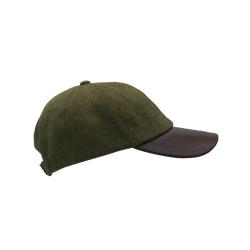 Casquette baseball enfant - Tweed Visière Cuir Véritable U
