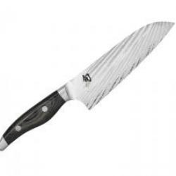 Couteau Santoku Kai SHUN NAGARE Lame 18 cm 2 types d'acier VG2 et VG10 damas 72 couches