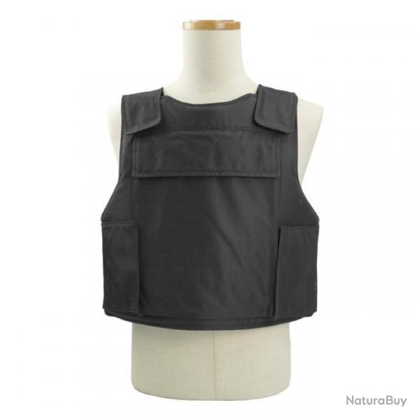 GILET PARE BALLES 3A NOIR + 2 PLAQUES POLYETHYLENE 3+ CONTRE LES ARMES DE GUERRE