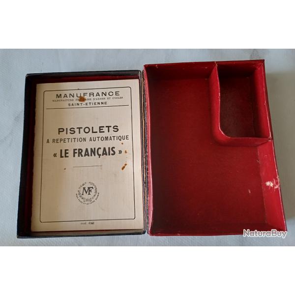Pour pistolet Le Franais de Manufrance, vends sa boite et son mode emploi d'origine.