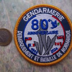 écusson militaire 80 éme D-Day Normandie gendarmerie insigne tissu collection
