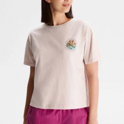 Tee Shirt en Coton Kathmandu "Sunburst Logo Women's organic cotton SS tee" L Beige
