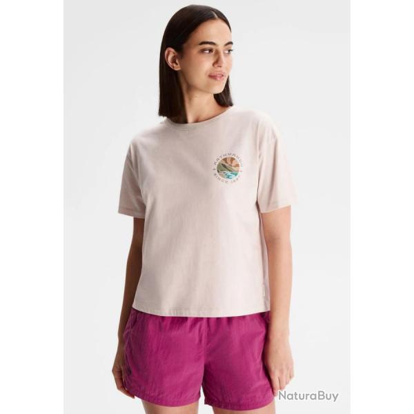 Tee Shirt en Coton Kathmandu "Sunburst Logo Women's organic cotton SS tee" L Beige