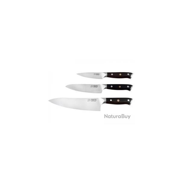 Coffret 3 couteaux Fukito EBENE X50