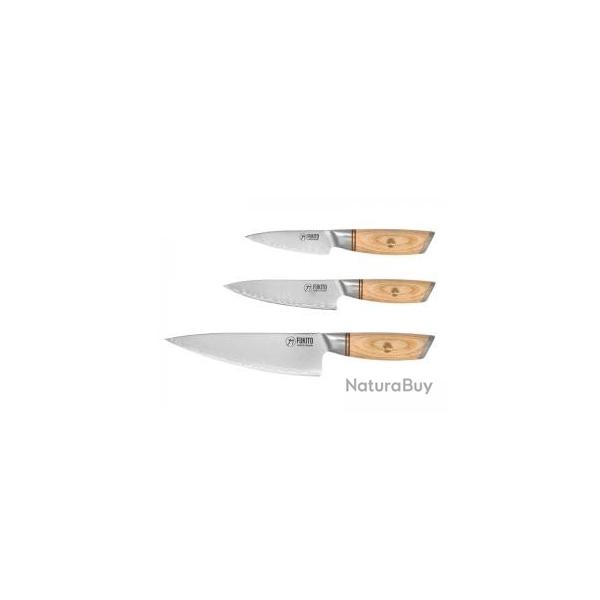 Coffret 3 couteaux Fukito PAKKA SAN MAI