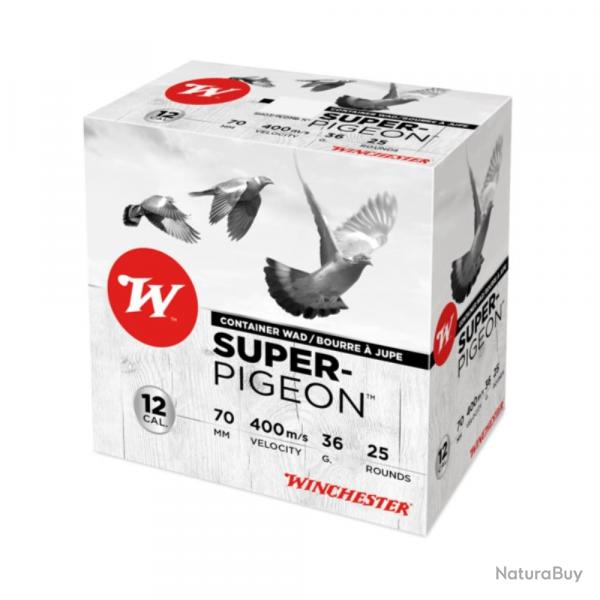 CARTOUCHES WINCHESTER SUPER PIGEON 12/70 36G BOURRE JUPE X25