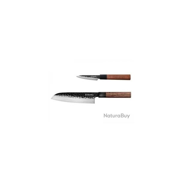 Coffret 2 couteaux SEQUOIA SAN MAI Santoku 17 cm - rf. PM8S.RS + office 9 cm - rf. PM8S.SG