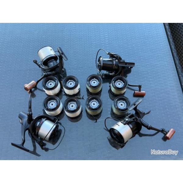 4 Moulinets carpe MUSE JYG 8000 + 8 bobines supplmentaires