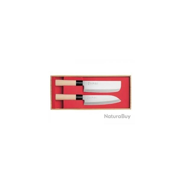 Coffret 2 couteaux Sekiryu Nakiri 16,5 cm - Santoku 16,5 cm