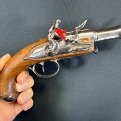 MAGNIFIQUE PISTOLET DE VOYAGE À SILEX