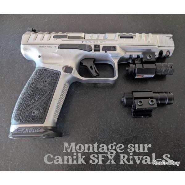 MINI VISEUR LASER ROUGE REGLABLE MONTE SUR RAIL PICATINNY DE 11 A 22MM