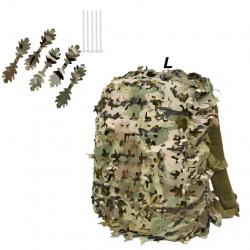 Housse de Sac à Dos 3D Camouflage Feuille - Chasse, Airsoft, Paintball, Outdoor Camo L