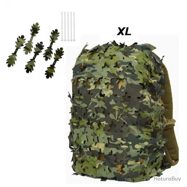 Housse de Sac  Dos 3D Camouflage Feuille - Chasse, Airsoft, Paintball, Outdoor CP XL