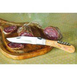 COUTEAU PLIANT MANCHE OLIVIER + TIRE BOUCHON