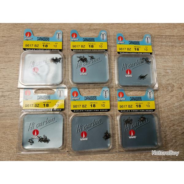 promo peche 6 paquets lot d'hamecons VMC 9617 BZ 18