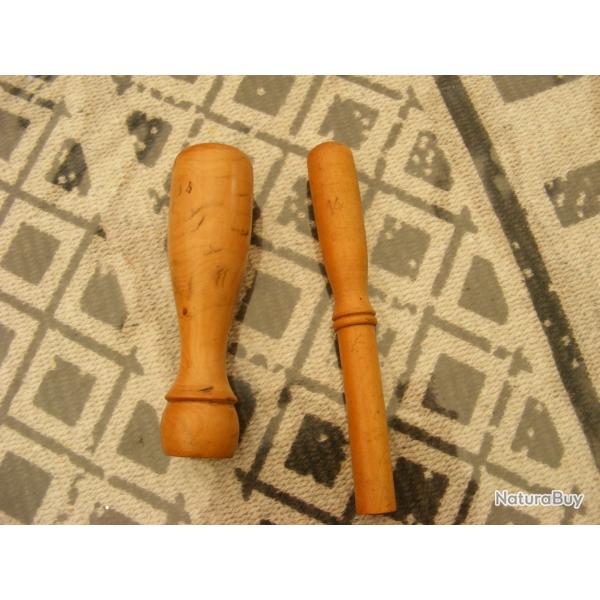 lot 1 bourroir + 1 lissoir chasse c14