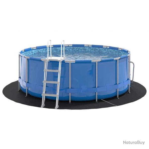 Tapis de sol de piscine noir  244 cm, en tissu non tiss, rond.