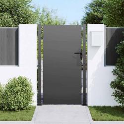 Porte de Jardin Noir 105 x 200 cm Acier peint par poudre