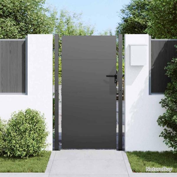Porte de Jardin Noir 105 x 200 cm Acier peint par poudre